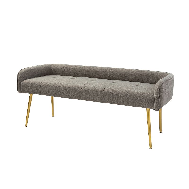 Emilio Fall Modern 55.25" Wide Upholstered Low Back Bench with Sturdy Golden Metal Tapered Leg Deal of the day | ARTFUL LIVING DESIGN, 2 of 12