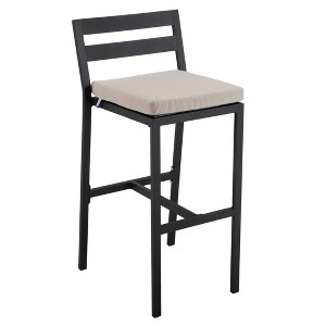 Chelsea Collection Modern Aluminum Outdoor Bar Chair in black - 1 of 4