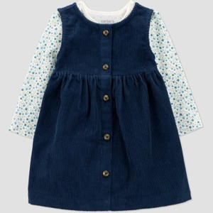 Carter's Just One You® Baby Girls' 2pc Floral Jumper Set - Blue - 1 of 3