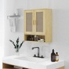 HOMCOM Bathroom Wall Cabinet, Over the Toilet Bathroom Cabinet with 2 Doors, Adjustable Shelf, Distressed Oak - 3 of 4