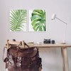 Stupell Industries Minimal Tropical Green Palms 2pc Framed Giclee Art Set, White, 16" x 20" - 2 of 4