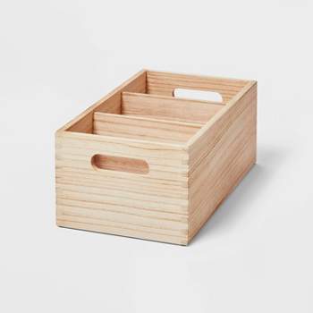 3 Compartment Light Wood Crate Natural - Brightroom™