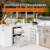 3 Layer Outdoor Kitchen Drawers with Paper Towel Holder - Stainless Steel Flush Mount Kitchen Access Drawer with Grooved Handle - 2 of 4