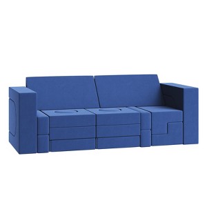 Modular Kids Play Couch, Children Sectional Sofa Imaginative Furniture Play Set, Creative Playroom Furniture, Convertible Foam and Floor Cushion - 1 of 4
