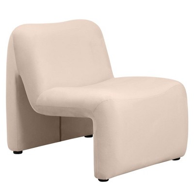 LeisureMod Klyx Collection Boucle Upholstered Accent Chair with Padded Seat and Back, Waterfall Design, No Assembly Required
