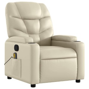 vidaXL Massage Recliner Chair Black Faux Leather, Metal, Engineered Wood Single - 1 of 4