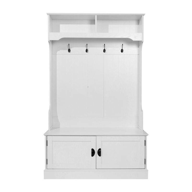 Emma and Oliver Hallway Tree with Storage Bench, Coat Hooks, and Upper Storage Compartments, 5 of 15