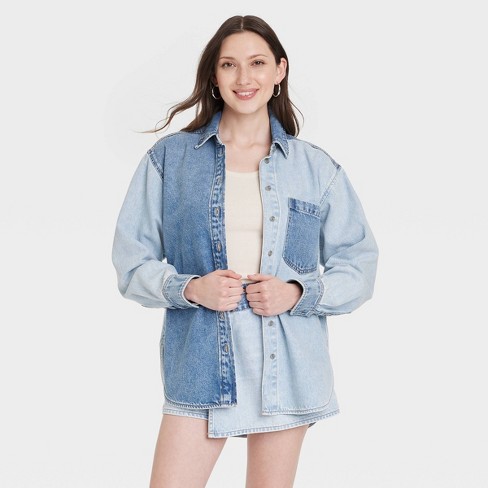 Denim shirt womens cheap best sale