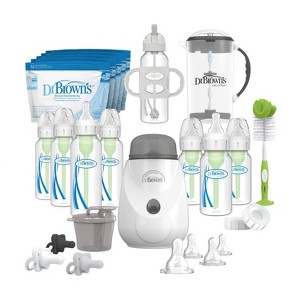 Dr. Brown's Anti-Colic Options+ All-In-One Baby Bottle and Bottle Warmer Newborn Feeding Gift Setb - 38ct - 1 of 4