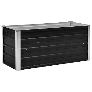 vidaXL Garden Raised Bed Galvanized Steel, Garden Planter for Flowers, Raised Flower Bed, Weather-resistant - 1 of 4