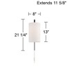 Possini Euro Design Bixby Modern Wall Lamps Set of 2 with Smart Sockets Black Plug-In 8" Fixture White Fabric Shades for Bedroom Reading - 4 of 4