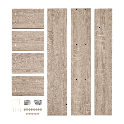 Weathered Oak 3-Cube Floating Wall Shelf with Display Ledge