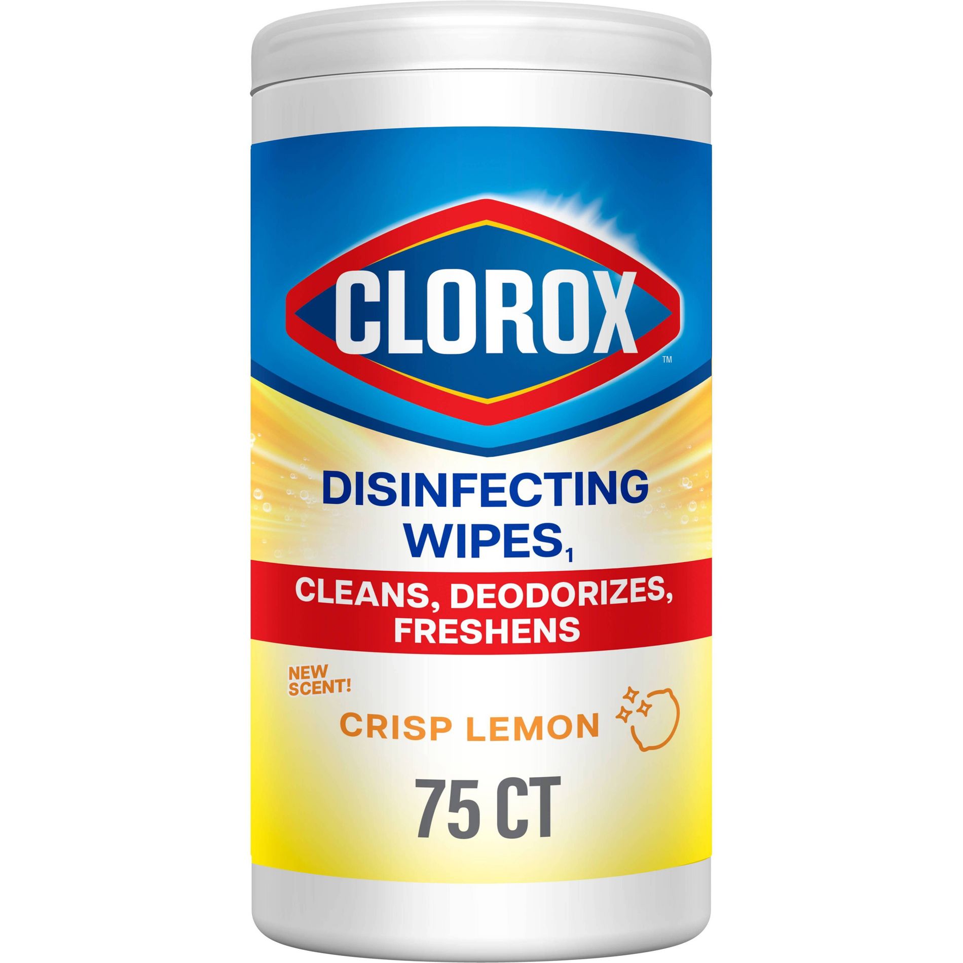 Clorox Crisp Lemon Disinfecting Wipes Bleach Free Cleaning Wipes - 75ct