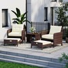 Pamapic 5-Pieces Wicker Patio Furniture Set Outdoor Patio Chairs with Ottomans, Cushions - 2 of 4