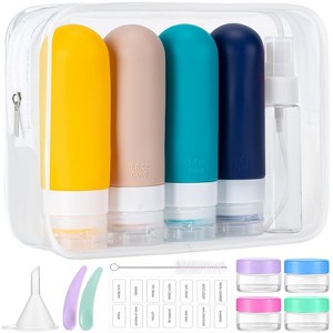 16 Pack Colorful Travel Bottles for Toiletries, 3oz TSA Approved Leak Proof Squeezable Silicone Containers - 1 of 4