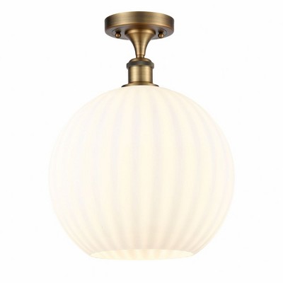 White Venetian - 1 Light Semi-Flush Mount In Modern Style-14.75 Inches Tall and 12 Inches Wide