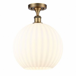 White Venetian - 1 Light Semi-Flush Mount In Modern Style-14.75 Inches Tall and 12 Inches Wide - 1 of 1