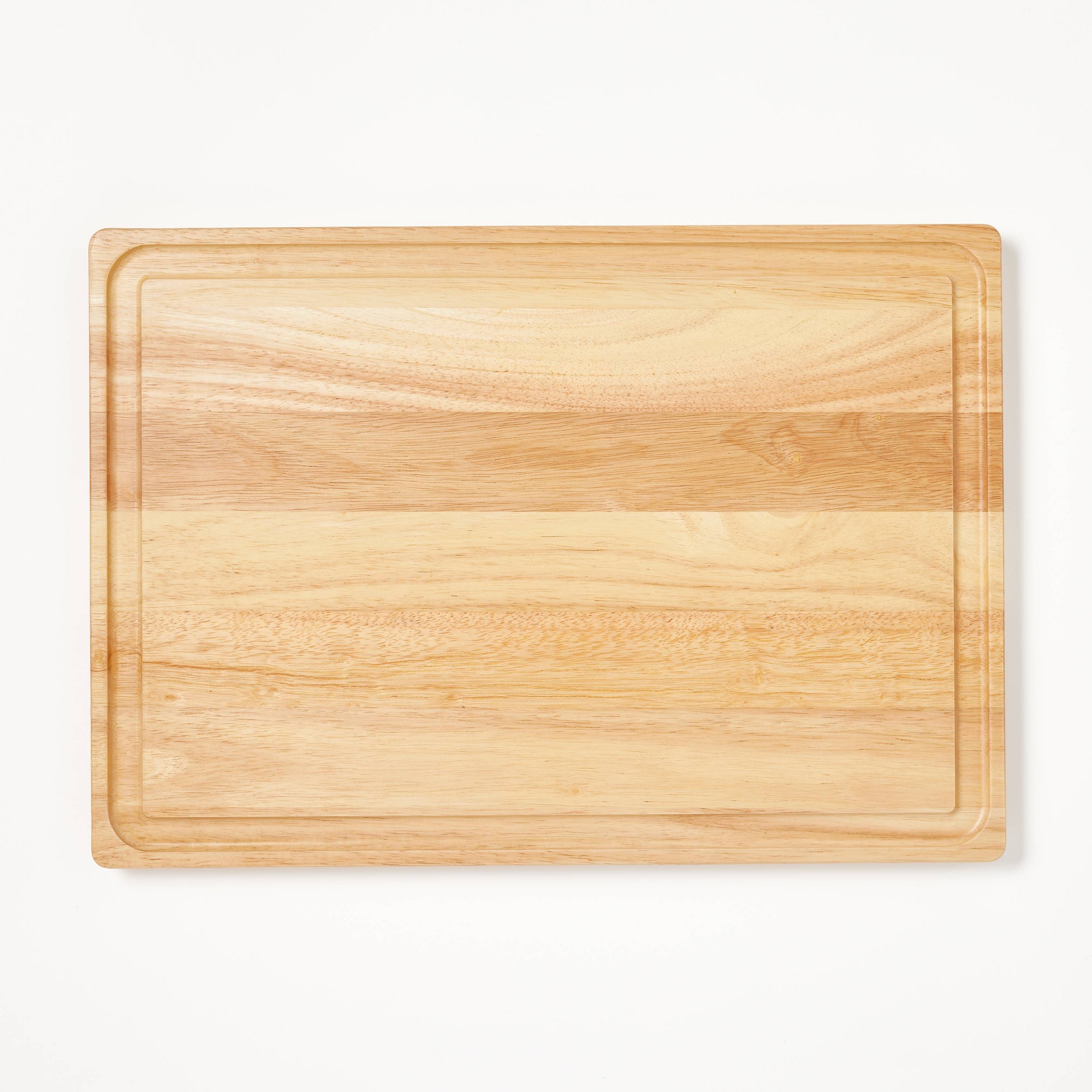 14"x20" Rubberwood Carving Board with Juice Groove Natural - Figmint™