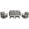 Gymojoy 5 Pieces Outdoor Patio Sofa Swivel Chair with Ottoman Set - 3 of 4