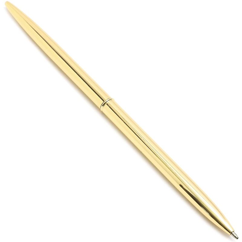 Juvale 12 Pack Retractable Gold Ballpoint Pens Bulk Set for Office Supplies, Black Ink (6.4 in), 4 of 8