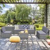 Tangkula Set of 8 Gray Rattan Wicker Sofa & Table Outdoor Cushioned Sectional Patio Furniture - 4 of 4