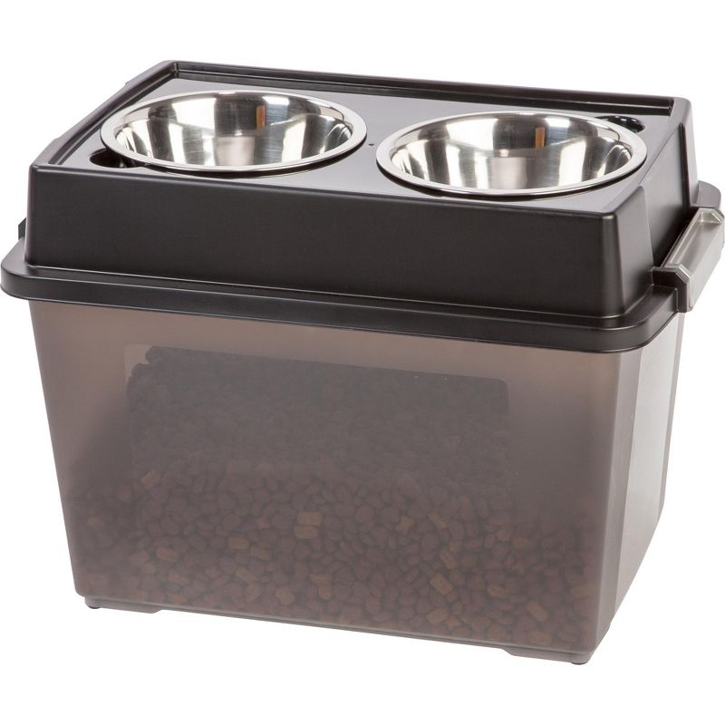 IRIS USA Elevated Feeder with Airtight Pet Food Storage Container, 1 of 7