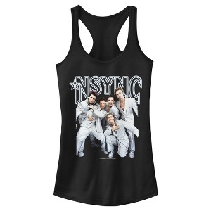 Juniors Womens NSYNC Iconic White Suits Racerback Tank Top - 1 of 4