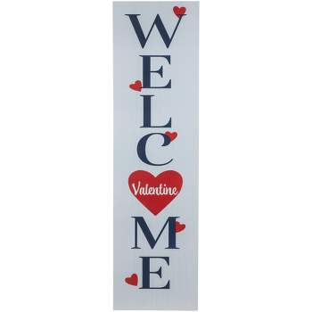 Northlight 38" Welcome Valentine's Day Wooden Porch Board Sign Decoration