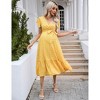 Women's Maternity V Neck Wrap Maxi Summer Dress Short Sleeve Boho Casual Nursing Dress Baby Shower Photoshoot Belt - 2 of 4