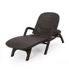 Waverly Patio Faux Wicker Chaise Lounge Brown - Christopher Knight Home: Adjustable, Weather-Resistant - 2 of 4