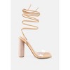 Scansta Lace Up Rhinestone Embellished Heel Women Sandals - 2 of 4