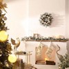 20 inch pre lit wreath for front door with lights holiday decor white gold christmas balls norfolk pine branches home porch window - 2 of 4