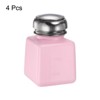 Unique Bargains Makeup Remover Nail Polish Push Down Alcohol Dispenser Bottles 4 Pcs 100ML(3.4oz) Pink - 3 of 4