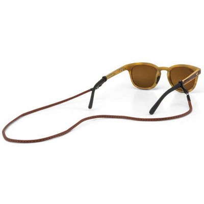 Croakies Sewn Leather Cords Rust Spec End|Made in the USA and Imported|85% Leather/ 10% Rubber/ 5% Metal|24 inches long|Fits small to large frames