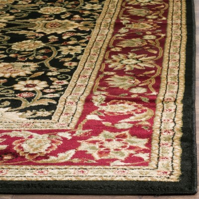 Lyndhurst Black and Red Synthetic Square Area Rug