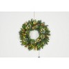GustoWave 24 in Christmas Wreath with Light,Front Door Lighted Wreath with Pine Cones Flower Cypress Leaves Christmas Ball,Christmas Decorations - 2 of 2
