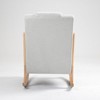 Alilang 31.9 inches Modern Upholstered Rocking Chair with Wooden Frame and Lumbar Pillow-Beige - 3 of 4