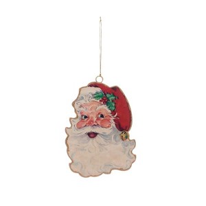 Creative Co-Op Multicolored Vintage 2-Sided Santa Ornament 5 in. (Case of 12) - 1 of 1