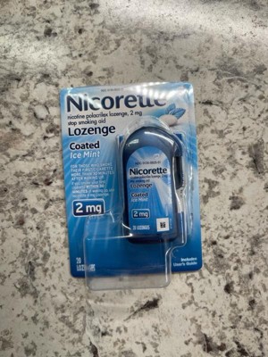 Nicorette 2mg Coated Nicotine Lozenge Stop Smoking Aid - Ice Mint ...