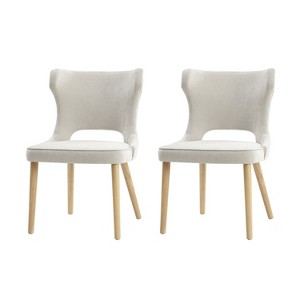 Leticia Mid-century Modern Wingback Dining Chair with Solid Wood Legs Set of 2|ARTFUL LIVING DESIGN - 1 of 4