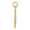 Black Bow Jewelry 14k Yellow Gold Diamond Cut Satin Seahorse Pendant - 2 of 4
