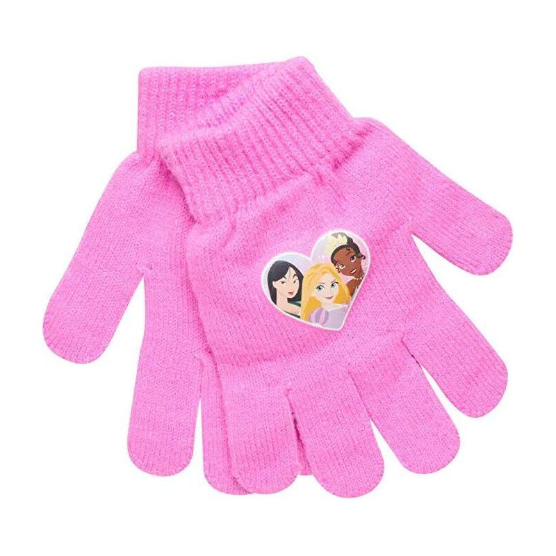 Disney Princess Girls 4 Pack Mittens or Gloves Set, Kids Ages 2-7, 2 of 7