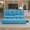 Cyrus 45.67" W Tufted Polyester 5 Levels Adjustable Folding Multifunctional Double Chaise Lounge Sofa Floor Couch with 2 Pillows-Maison Boucle - 2 of 4