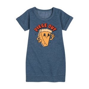 Girls' - Instant Message - Fall Graphic Short Sleeve Fleece Dress - 1 of 4
