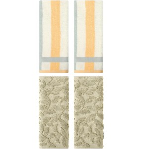 REGALWOVEN 4 Pcs Absorbent Soft Cotton Hand Towels for Bathroom - 1 of 4