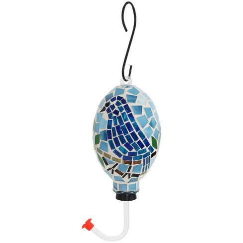 Sunnydaze Decor Bluebird Mosaic Glass Bird Feeder Blue 6 Target