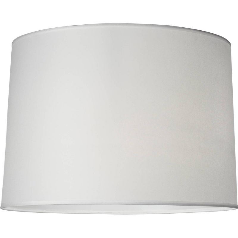 Springcrest Hardback White Medium Drum Paper Lamp Shade 15" Top x 16" Bottom x 11" Slant x 11" High (Spider) Replacement with Harp and Finial, 4 of 10