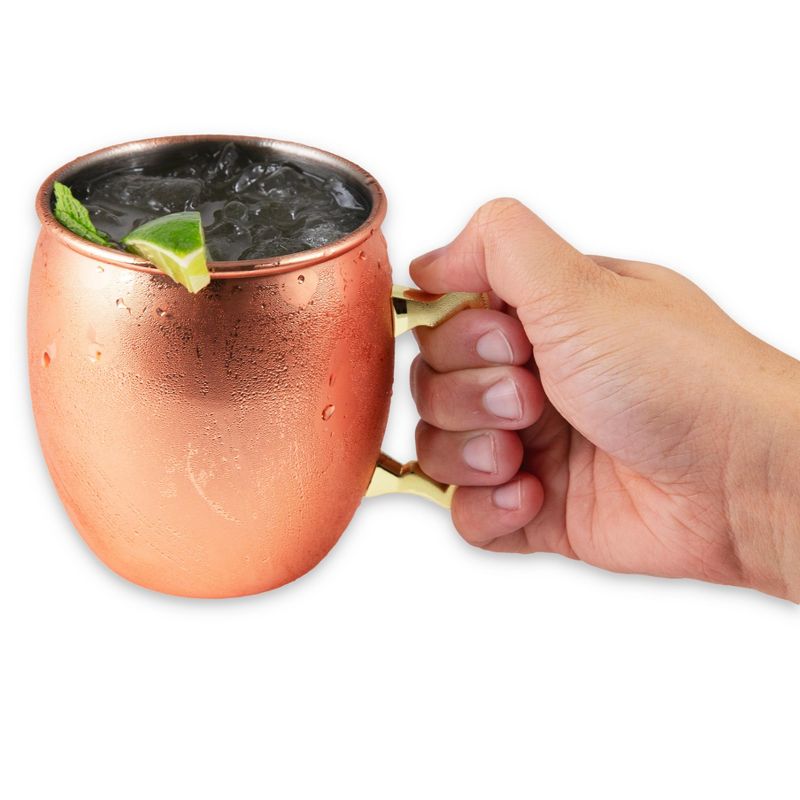 Wolfgang Puck Copper Mule Mugs – Set of 4, 18 OZ, Copper Exterior, 4 of 5