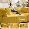 U-Shaped Sectional Sofas with Reversible Chaise, Luxurious Corduroy Upholstery, Deep Seat Comfort & Durable Support Perfect for Living Room - 4 of 4