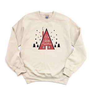 Simply Sage Market Women's Graphic Sweatshirt Cabin Christmas - 1 of 2